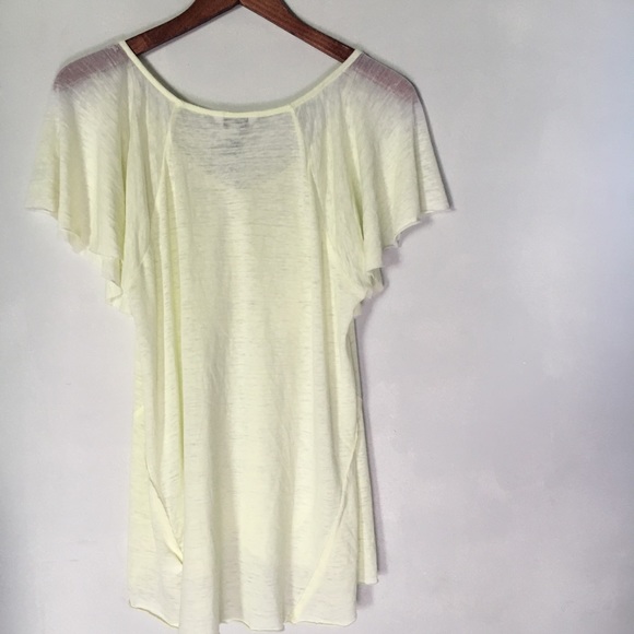 • SOLD // lucky brand pastel burnout ruffle draped tee • - Picture 7 of 8